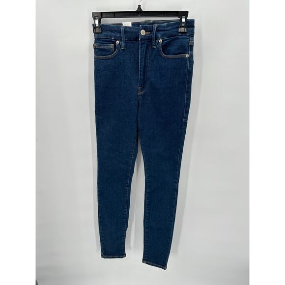 GOOD AMERICAN NWT ALWAYS FITS GOOD WAIST Denim JEANS in Blue821 // 00-4 - Picture 4 of 13